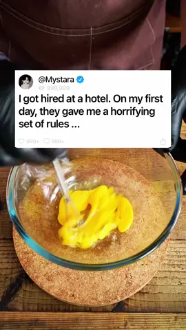 I got hired at a hotel. On my first day they gave me a horrifying set of rules …  #scaryredditstories #fypppp #nosleep #asmrcooking #satisfying #reddit #horrorstories #creepypasta #mystara #creepy 