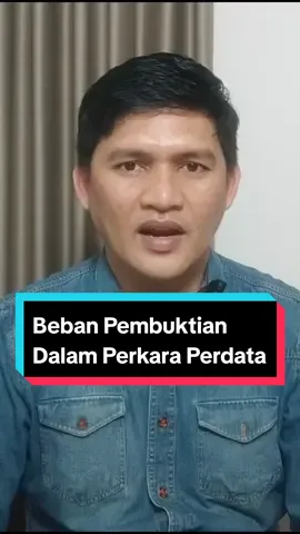 Beban Pembuktian Dalam Perkara Perdata Dalam suatu gugatan perdata, setiap dalil yang dikemukakan dalam gugatan atau jawaban wajib hukumnya untuk dibuktikan.  jika penggugat mengajukan dalil, maka penggugatlah yang wajib untuk membuktikannya. sebaliknya jika tergugat mengajukan dalil pembelaan maka tergugat yang wajib membuktikan dalil pembelaannya.  hal ini dikenal dengan nama beban pembuktian. yang diatur dalam ketentuan Pasal 1865 Kitab Undang-undang Hukum Perdata (KUHP), yang juga sejalan dengan Pasal 163 HIR. Setiap orang yang mengaku mempunyai suatu hak, atau menunjuk suatu peristiwa untuk meneguhkan haknya itu atau untuk membantah suatu hak orang lain, wajib membuktikan adanya hak itu atau kejadian yang dikemukakan itu. Semoga bermanfaat. Salam. gerald.advokat Apabila ada yang ingin anda tanyakan, dapat hubungi kami melalui DM. #hukum #perdata #gugatan #bukti #law #legal #advokat #pengacara #lawyer #geraldadvokat 