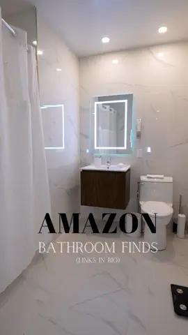 My bathroom is giving hotel. All of these are in my amazon storefront. Link in bio! #amazonfinds #amazonmusthaves #amazonbathroomfinds #bathroomfinds 