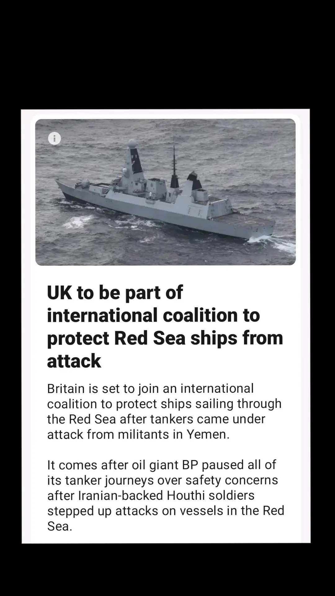 UK to be part of international coalition to protect Red Sea ships from attack #fyp #uk #ukpolitics #yemen #freepalestine #freepalestine🇵🇸❤️ 