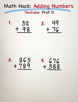 New Way of Adding Numbers - Fast Math Hack! 😮  #maths   #shortstory    #mathematics   #mathtrick   #easymath   #lifehacks  #mathtricks  #mathteacher  #mathhack  #mathhelp  #math