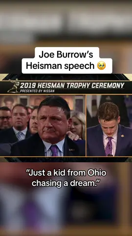 One of the greatest #Heisman speeches 👏 #JoeBurrow #lsu #CollegeFootball #cfb 