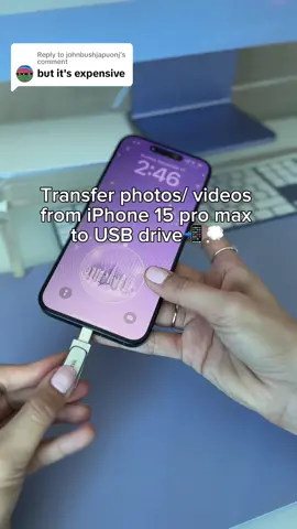 Replying to @johnbushjapuonj another way to transfer from iphone 15 pro max to a drive, this one is less expensive 🙌🏼 #iphonetricks #iphonehacks #iphone15promax #iphone15promaxzoom #danatoday #sandisk 
