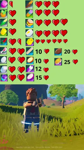 CUANTO CURA CADA COMIDA EN LEGO FORTNITE #legofortnite #fortnitelego #legofortniteedit #legofortniteinformacion #legofortnitenuevacomida #gamers #fyp #legofortnitetips 