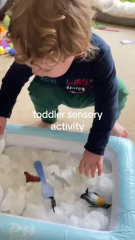 is it a toddler activity if they don’t end up sat in it and a mess?🤦‍♀️ he had a great time though! #toddlersensoryplay #toddleractivities #articsensoryplay #toddler #mumlife #2under2 #festivesale #tiktokmademebuy #spotlight 