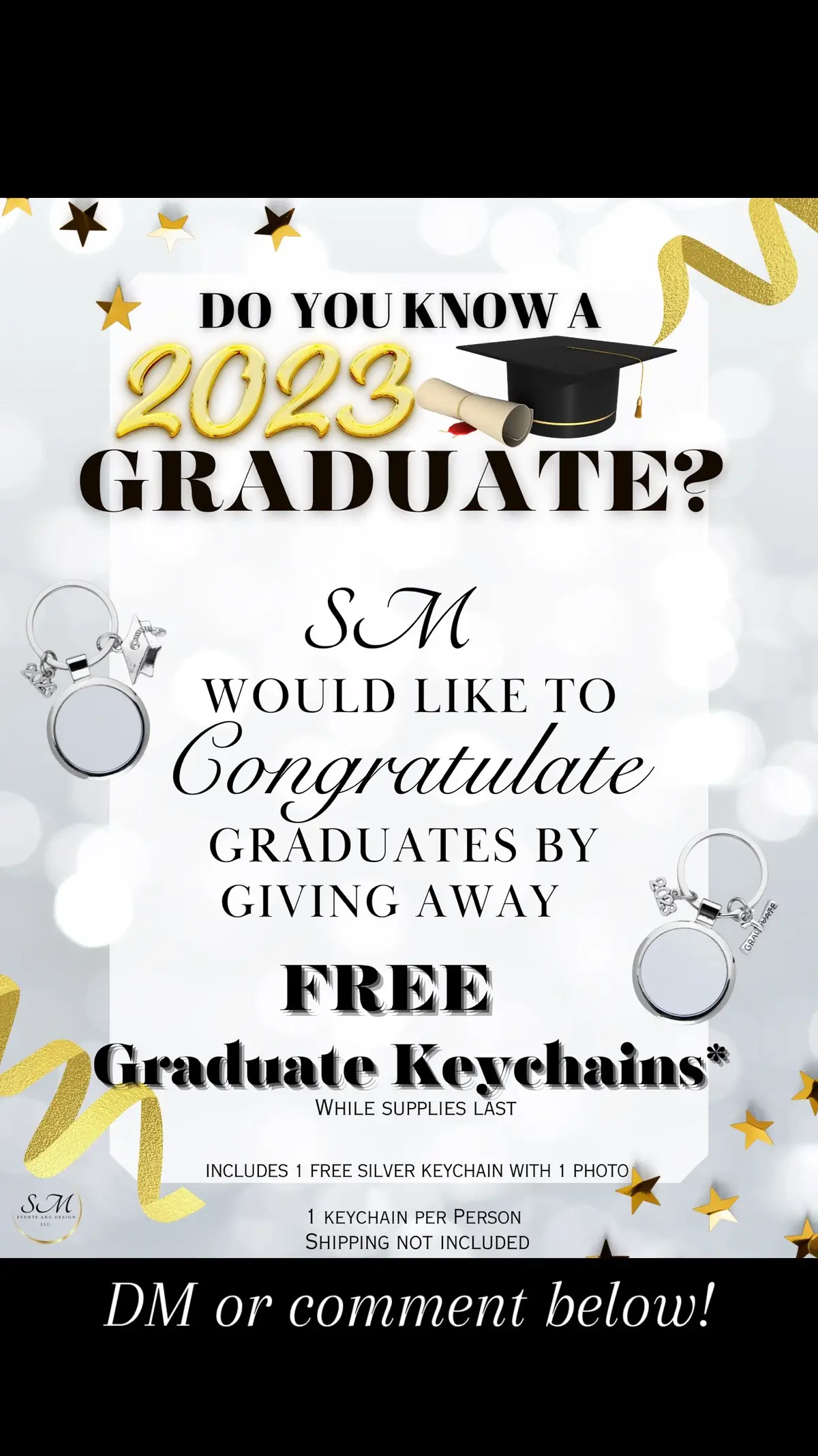 DM or comment below! 👇🏾 Tag a GRAD! 🎓 The keychain is FREE‼️ #freekeychain #free #keychain #custom #customkeychain #2023grad 