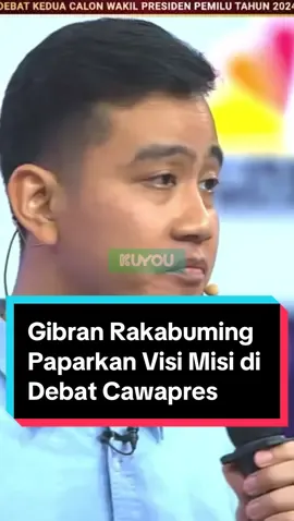 Cawapres nomor urut 2, Gibran Rakabuming Raka, memaparkan visi-misinya dalam debat cawapres di Jakarta Convention Center, Jakarta Pusat (22/12). Debat cawapres 2024 hari ini bertema ekonomi, keuangan, investasi pajak, perdagangan, pengelolaan APBN-APBD, infrastruktur, dan perkotaan. 📸: Dok. KPU #kuyou #dariKUuntukYOU #debatcawapres #GibranUntukAnakMuda #PrabowoGibranSeputaran #PrabowoGibranTimGemoy #PrabowoGibranNolDua #GibranMembuktikan #BarengMasGibran #WargaBersamaGibran #infoupdate #likeforlikes #viral #trending 