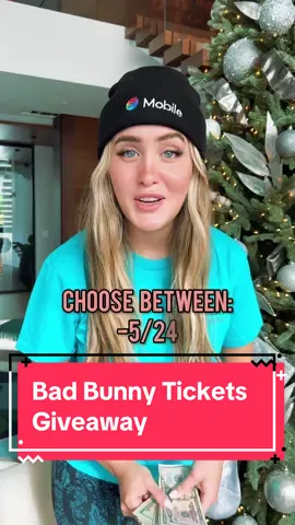 One of you will win TWO tickets to see Bad Bunny in Miami May 2024 💙 Enter at 🔗 in bio #HeliumPartner #holidayswithheliummobile @heliummobile 