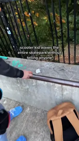 Scooter kid waxing the skatepark #scooter #tiktok #fyp #skatepark 