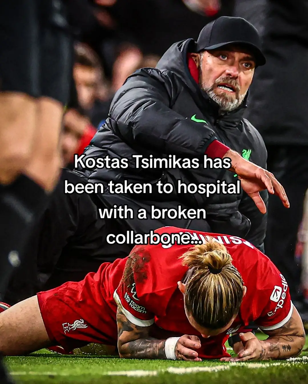 Gutted for Kostas 😭😭 #fyp #PremierLeague #liverpool #trending #footballtiktok #foryou #edit #lfc #arsenal #tsimikas #klopp #sad #injury #goals #football #viral 