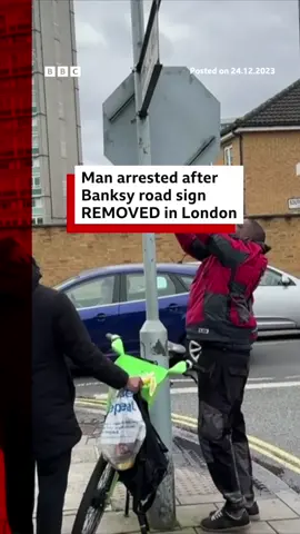 The sign was taken down less than an hour after it was confirmed as genuine. #Banksy #BanksyLondon #BanskyArt #Art #London #LondonNews  #LondonNews #Peckham  #BBCNews
