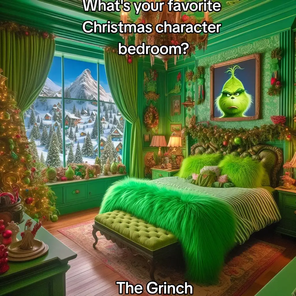 #christmas #fypシ #trending #fyp #fyp #holiday #santaclaus #jackskellington #grinch #thegrinch #bedroom #decor 