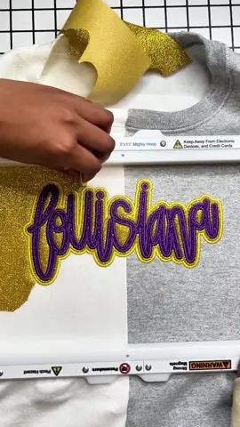 Replying to @Bayou Baddie #lsu #lsutigers #lousianastateuniversity #louisiana #lousianastate #lsufootball #CollegeFootball #embroiderymachine #machineembroidery #mightyhoop #mightyhoops #hoopmaster #sleevehoop #sewing #serger #singer #footballsweatshirt #personalizedgifts #customgifts 