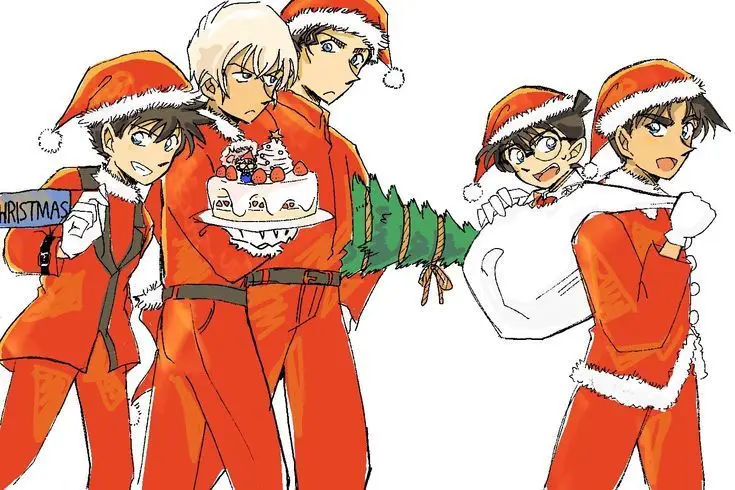 Merry Christmas🌲☃️🌨️🥶 #conan #ranmori #akaishuichi #haibara #shinichi #morikogoro #kisakieri #amuro #heijihattori #kazuha#sonokosuzuki #kaitokid 