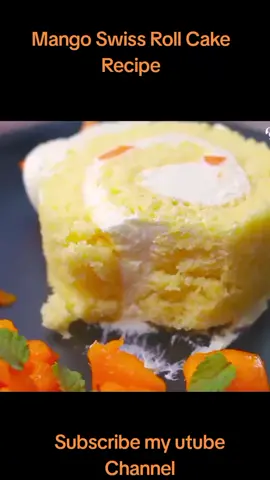 #Mango Swiss Roll Cake Recipe #cookingathometiktoktv #homemade #foryoupage #trendingvideo #desertwhattocook #kitchanwith8qra #pepesingchallenge #capcut 