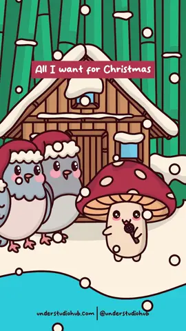 Happy Christmas 🎄  #christmas #alliwantforchristmas #merrychristmas #christmassong #mushroom #bird #funny #animation #digitalart #cartoonanimation #animationmeme #fyp #foryou #viral