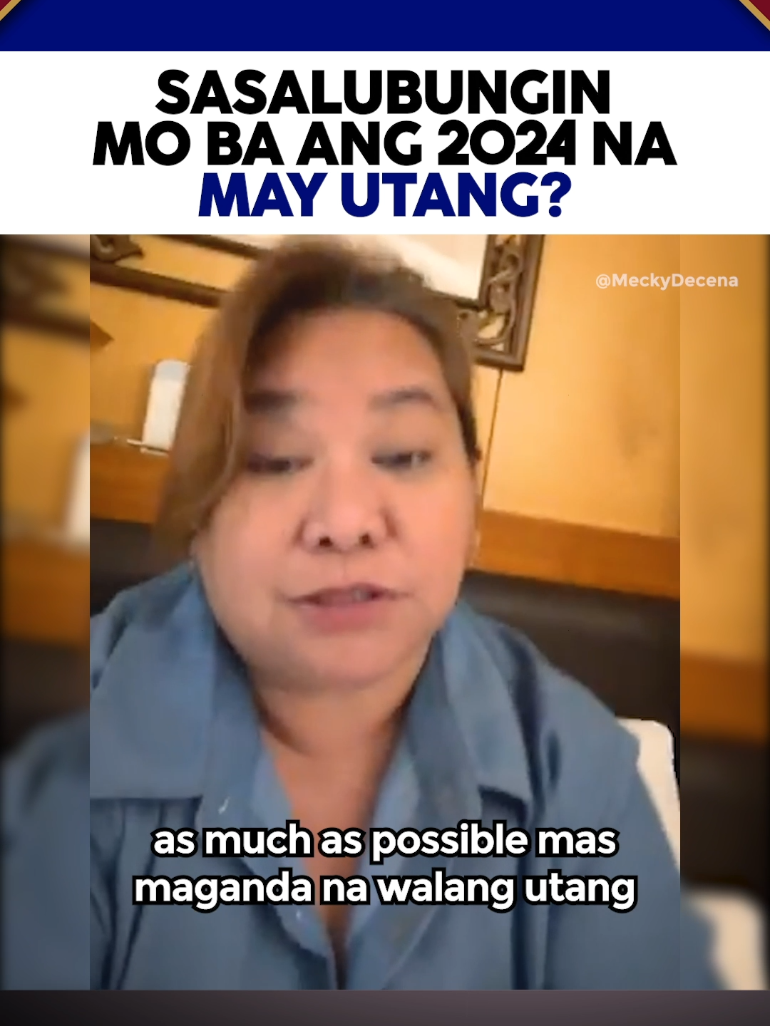 Sasalubungin mo ba ang 2024 na may utang? #power  #wealth  #prosperity  #newyear  #life  #change  #opportunities  #fengshui  #fengshuitips  #ready2023withMGD  #fengshui101withMGD  #meckyourmove  #meckydecena  #meckyknows  #hofsmanila  #hofs#trendingnow#trending#motivational#lifecoach