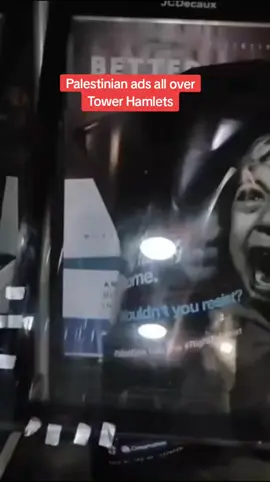 Footage shows, Tower Hamlets activists have placed bus-stop ads in and around the Borough of Tower Hamlets, highlighting the plight of the innocent Palestinians. #towerhamlets #palestine #solidarity 