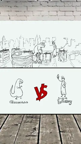 Godzilla vs Statue Of Liberty  #animation #cartoon #funny #russian #godzilla #statueofliberty #animated #fyp 