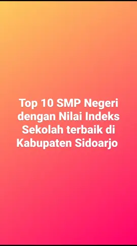 Top 10 SMP Negeri dengan Nilai Indeks Sekolah terbaik di Kabupaten Sidoarjo untuk PPDB JATIM, nilai Indeks Sekolah tahun 2023. #ppdb #ppdbjatim #ppdbjatim2023 #ppdb2023 #ppdb2024 #ppdbjatim2024 #indekssekolah #indekssekolahppdbjatim #indekssekolahppdb #spensa #spensada #spentig #spentigda #spenma #spenmada #spensased #sidoarjo #fyp 