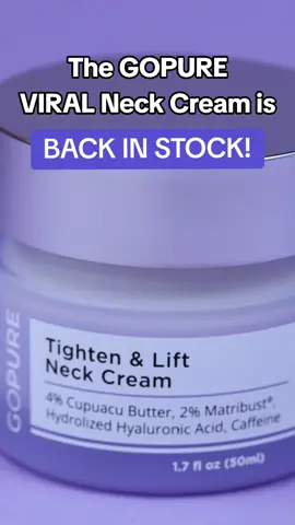 30,000 sold in 2 months! BACK IN STOCK! One of the BESTSELLING skincare items in the TT Shop is BACK. Millions of video views and product impressions, incredible before and after photos, results backed by science. It is also clean and cruelty-free. Get yours in the #TikTokShop before it is gone! #viralskincare #neckcream #tightenandlift #firmingskincare #gopure #gopureglow #gopureneckcream #neckcreamskincare #backinstock 