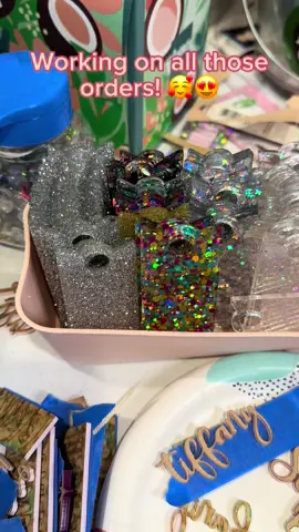 Can you spot your name on our messy craft table? There is a method to the madness. 😁 #makersoftiktok #craftlife #stanleyaccessories #personalizednametag #stanleyaddict #stanleynameplate #tiktokshop #makersgonnamake #stanleytumbler #crafty 