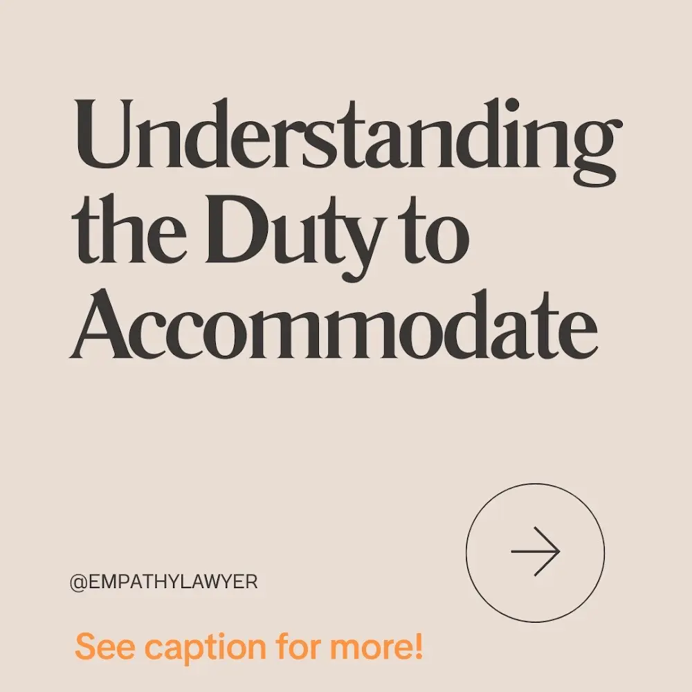 🌟 Your Rights in the Spotlight: Understanding the Duty to Accommodate 🌟 Are you aware of your rights when it comes to accommodations in workplaces, housing, and services? Let’s dive into what the Ontario Human Rights Code says about this crucial matter. ✨ Legal Obligation: Employers, housing providers, and service providers have a legal duty to accommodate the needs of individuals with disabilities. This isn’t just a good practice; it’s a requirement to ensure everyone has equal opportunities and can fully participate in society. 👩‍💼 Workplace Accommodation: If you’re able to work, your employer must make reasonable accommodations to ensure you can do your job. This doesn’t mean a complete overhaul of the work environment but adapting to your needs without causing undue hardship. 🧑‍🤝‍🧑 Individualized Approach: Remember, there’s no one-size-fits-all solution. Accommodations are highly individualized, respecting each person’s unique requirements and dignity. What works for one might not work for another, and the process should always involve respect for your dignity and choices. ⚖️ Reasonable, Not Perfect: The most suitable accommodation should be provided, but it’s important to understand that it might not be perfect. The aim is to strike a balance between your needs and the practicality for the accommodation provider, avoiding undue hardship on their part. 🤝 Integration and Participation: The goal is to maximize your integration and participation. This means creating an inclusive environment and removing barriers wherever possible. 📢 Speaking Up: If you need an accommodation, don’t hesitate to request it. Organizations are required to respond to individual requests, and you deserve to have your needs met in the most respectful and effective way possible. ⚠️ Essential Duties: It’s crucial to note that accommodating doesn’t mean exempting from essential duties, whether in a job, housing, or service. It’s about making those essential duties achievable for you. 🔄 Ongoing Process: Accommodation is a continuous process and might need revisiting over time to ensure it remains appropriate for your evolving needs. 🔑 Key Takeaway: Your rights matter, and understanding them is the first step in ensuring they are respected and upheld. The duty to accommodate is about creating a society that’s inclusive and respectful of everyone’s abilities and needs. Let’s work together to foster an environment where everyone has the opportunity to thrive. #HumanRights #Accommodation #Inclusion #Equality #OntarioLaw #KnowYourRights #Accessibility #WorkplaceRights #HousingRights #ServiceRights #Empowerment #lawtokk #legaltips #ontariolaw 