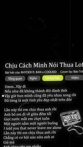 #chiucachminhnoithua #lyrics #lofi #chill #tamtrang #rhyder #baotran #kuns_karaoke 