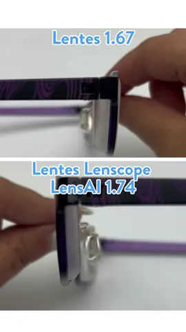 Confira a diferença de espessura entre uma lente 1.67 e as Lentes Lenscope LensAI 1.74! #óculosdegrau #óculos #astigmatismo #miopia #hipermetropía #armação #lentesfinas #altamiopia #inovação #tecnologia #saúde #compraonline #oculosonline #Lenscope