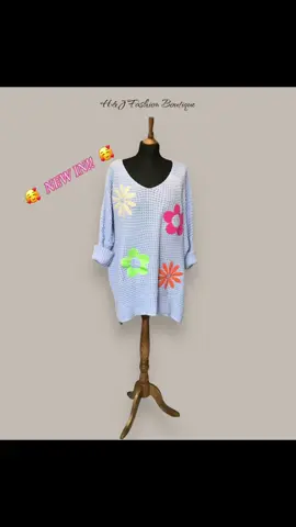 🥰 A Whole New Lot of Loveliness 🥰 NEW IN!! NEW IN!! These stunning waffle style knitted jumpers with bright happy flowers will brighten up the dullest of days. Comes in one size, fitting from a size 8 to 18/20 comfortably. Available now. Click now to get yours. #fypuk #TikTokMadeMeBuyIt #womensfashion #waffleknit #newin 