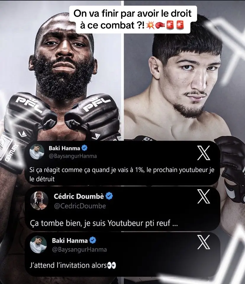 On va y avoir le droit a ce combat un jour à votre avis ? 🫱🏾‍🫲🏻 #doumbe #mma #cedricdoumbe #baki 