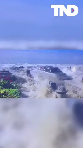 A massive rogue wave blew through a crowd in Ventura, California sending 8 people to the hospital.