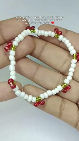 Cerezas en mostacillas 🍒  #bisuteria #bisuteriacreativa #bracelet #tutorialbisuteria #mostacillas #DIY 