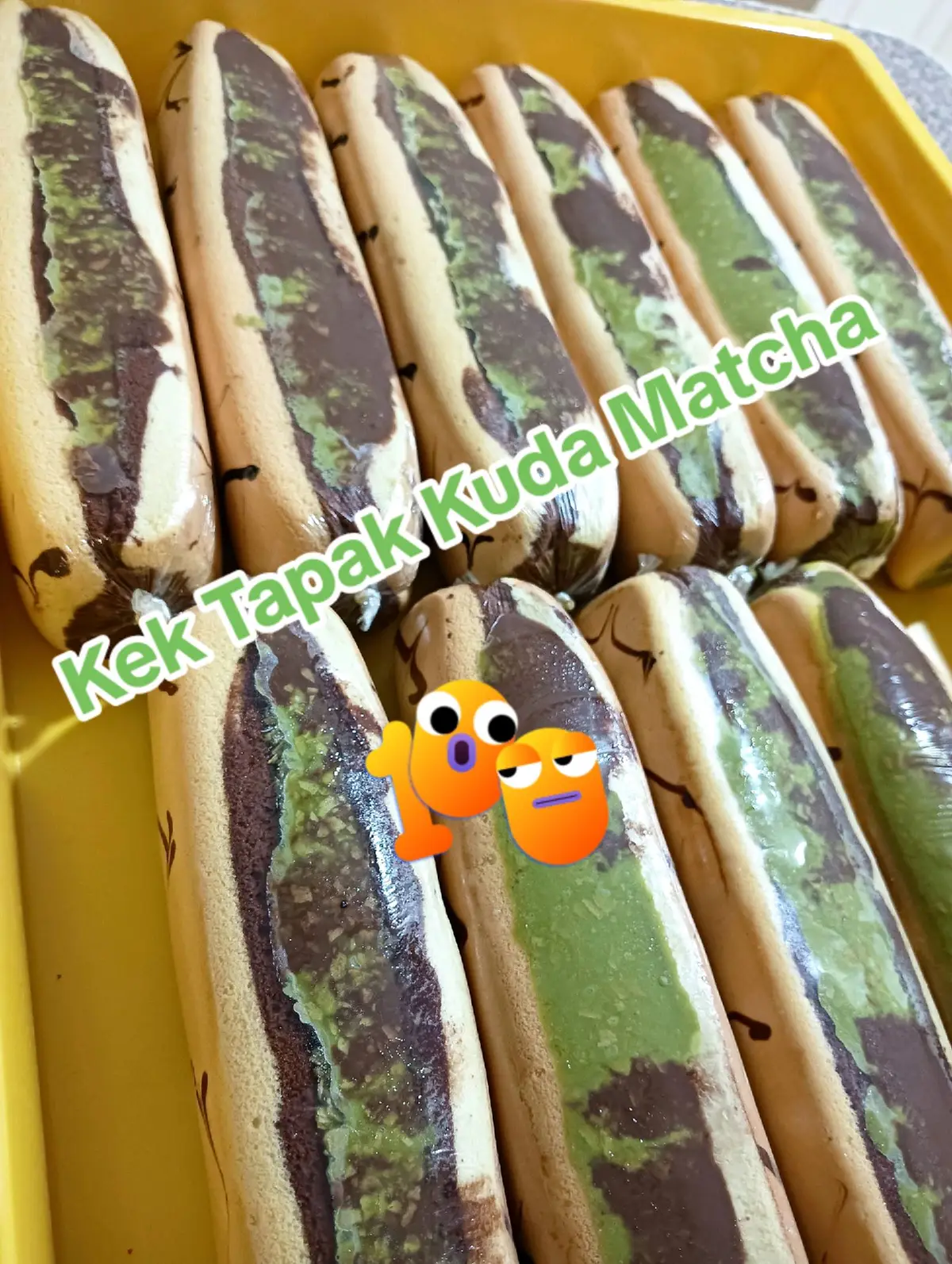 #kek tapak kuda matcha crunchy  #kektapakkudamatcha 