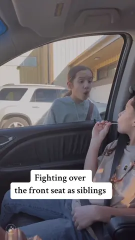 LOL fighting over the front seat.  😂😂😂 #Siblings #brothersister #MomsofTikTok #frontseatbattle #inthecarseries #siblingsoftiktok #motherhoodunplugged 