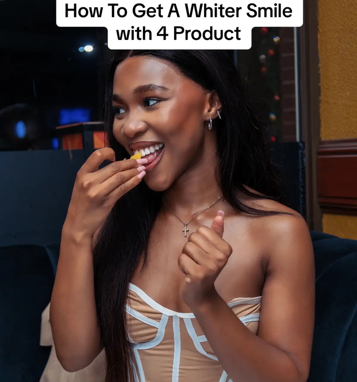 How To Get White Teeth Products: 1. Toothbrush and Tongue 2. @LISTERINE® Advanced White Mouthwash 3. @Colgate optic white toothpaste 4. Coconut oil #SAMA28 #fyp #whiteteeth #oralhealth #brightteeth #colgate #oilpulling #mouthwash