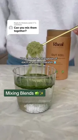 Replying to @Victoria Liane🤍 You can mix these two blends together for the ultimate super-green drink ☺️👌🍏 #rheal #cleangreens #gutfeel 