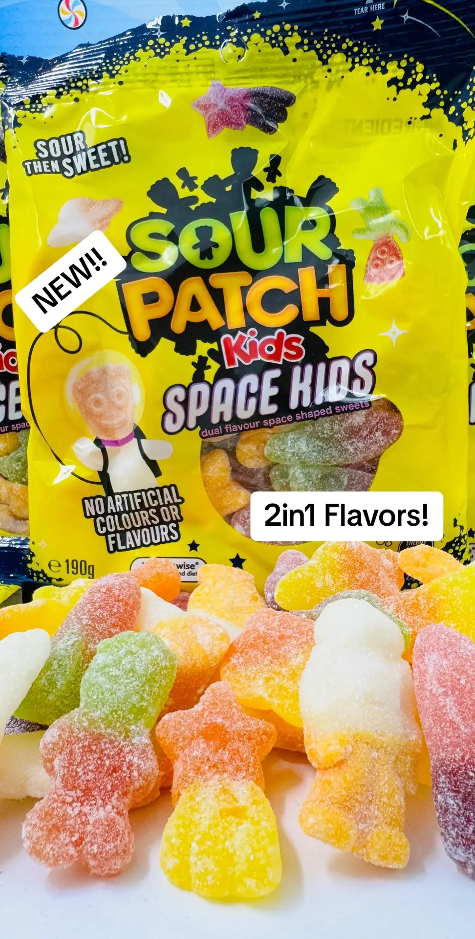 Strawberry + Blackcurrant Watermelon + Lime Pineapple + Orange Peach + Cream #Candyfunhouse #sourpatchkids #candy #new 