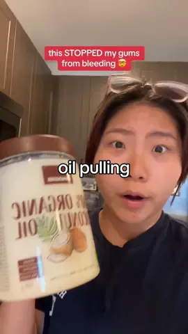 yall this stuff be MAGICAL 🤯 #oilpulling #gumsbleeding #oilpullingroutine 