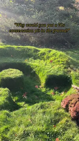 And I couldn’t afford to put one inside 🤫  My iconique✨ baby, the topographical conversation pit #landart #mcm #70s #80s #landscaping #cropcircles #landsculpture #conversationpit 