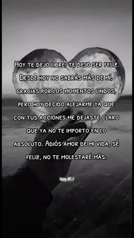 Hoy me voy de tu vida, ya no te molestaré más, sé feliz 😓 #adiosamor #teladedico #parati #fyp #foryou #sefeliz #sad #notemolestaremas💔 