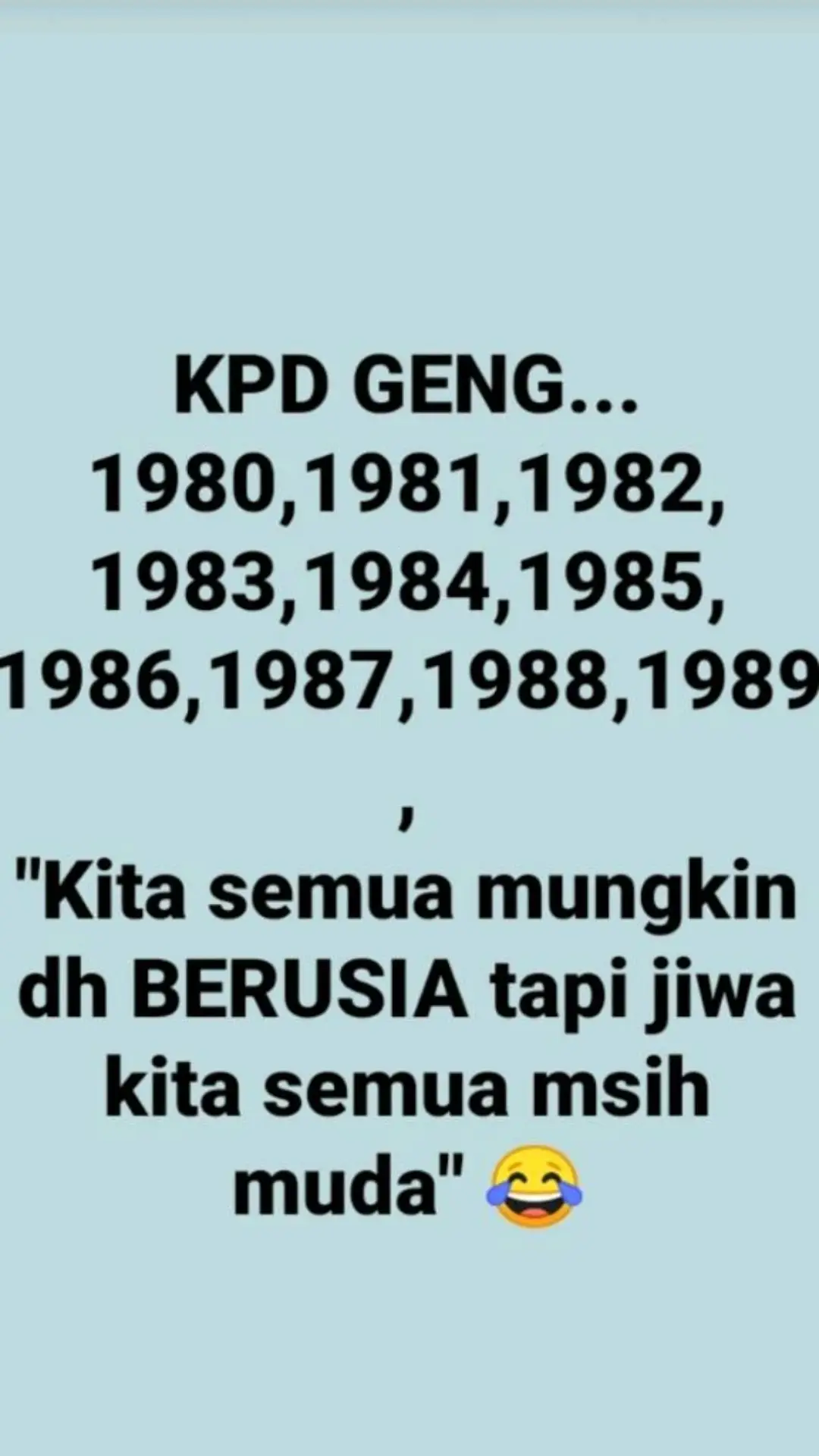 selamat menyambut tahun baru geng 80an walaupun berusia tapi jiwa kita semua masih muda 