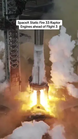 SpaceX Teat Fires 33 Raptor Engines ahead of Flight 3 #spacex #raptorengine