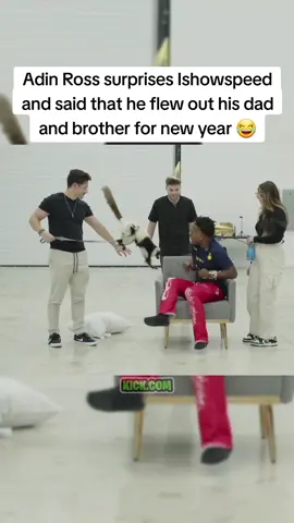 Adin Ross surprises Ishowspeed and said that he flew out his dad and brother for new year #adinross #ishowspeedclips 