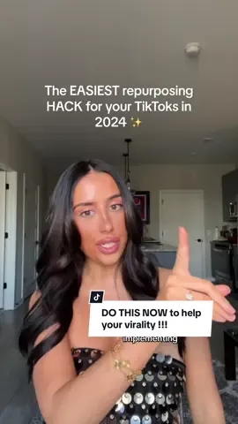 If you are NOT repurposing your TikTok’s you need to use this hack to do so!! ESPECIALLY if you struggle with growth- you may find success on another platform 📈✨ doing this will help with your Growth and Engagement!!  #digitalmarketing #greenscreen #socialmediagrowth #tiktokgrowthhacks #growontiktok #socialmediamarketing #tiktokstrategy #tiktokgrowthtipsandtricks #lowtiktokviews #growontiktok2024 #tiktokgrowthtips #200views #goviral #howtogrowontiktok #editinghack 