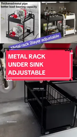 storage rack spice under sink kitchen organizer adjustable rak dapur bole laras 2 layer metal #storagerack #spicerack #undersinkrack  #kitchenorganizer #adjustablekitchenorganizer  #rakdapur #2layerorganizer #metalrack #metalrackorganizer #undersink @alish superstore @psh kks 