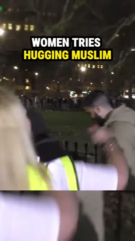 Women Tries Hugging Muslim