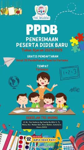 Jika Anda menginginkan pendidikan terbaik untuk anak Anda, maka Sekolah Trimurni adalah pilihan yang tepat. Dengan pengajar yang berkualitas dan kurikulum yang komprehensif, sekolah ini menawarkan program pendidikan terbaik untuk membantu anak Anda mencapai potensi penuh mereka. Bergabunglah dengan Sekolah Trimurni dan biarkan anak Anda mengeksplorasi dunia pengetahuan dan kreativitas. Dalam lingkungan yang aman dan mendukung, anak Anda akan menerima pendidikan yang berfokus pada pengembangan keterampilan, pengetahuan, dan nilai-nilai moral yang dibutuhkan untuk sukses di masa depan. Jangan ragu untuk mendaftarkan anak Anda hari ini dan bergabunglah dengan komunitas Sekolah Trimurni yang unggul. Bersama-sama, kita dapat membantu anak Anda mencapai masa depan yang sukses dan bahagia. ☎️ 061 6617530 📲  +6285830499497 #sekolahtrimurni #sekolahtrimurnimedan #trimurnischool #belajarbersama  #pendidikanmenyenangkan #sekolahtrimurnimedan 