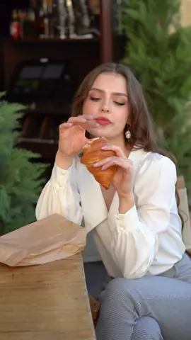 You are what you eat 🫶🏽🥐 #workwear #workwearstyle #workwearinspo #silkblouse #collaredblouse #blousesilk #TikTokFashion #outfitinspo #pearlearrings 