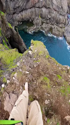 Would you do it? 😰  That was definitely one of the most fun things we did on the Faroe Islands 🙌   #faroeislands #zipline #cliffs #travel #pov #outdoor #nature